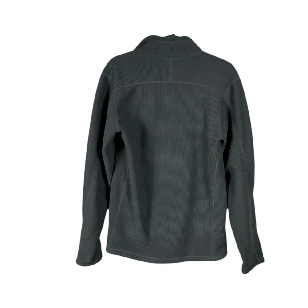 North Face Textured Gridded Fleece 1/4 Zip Pullover Sweatshirt Size Small Hiking
